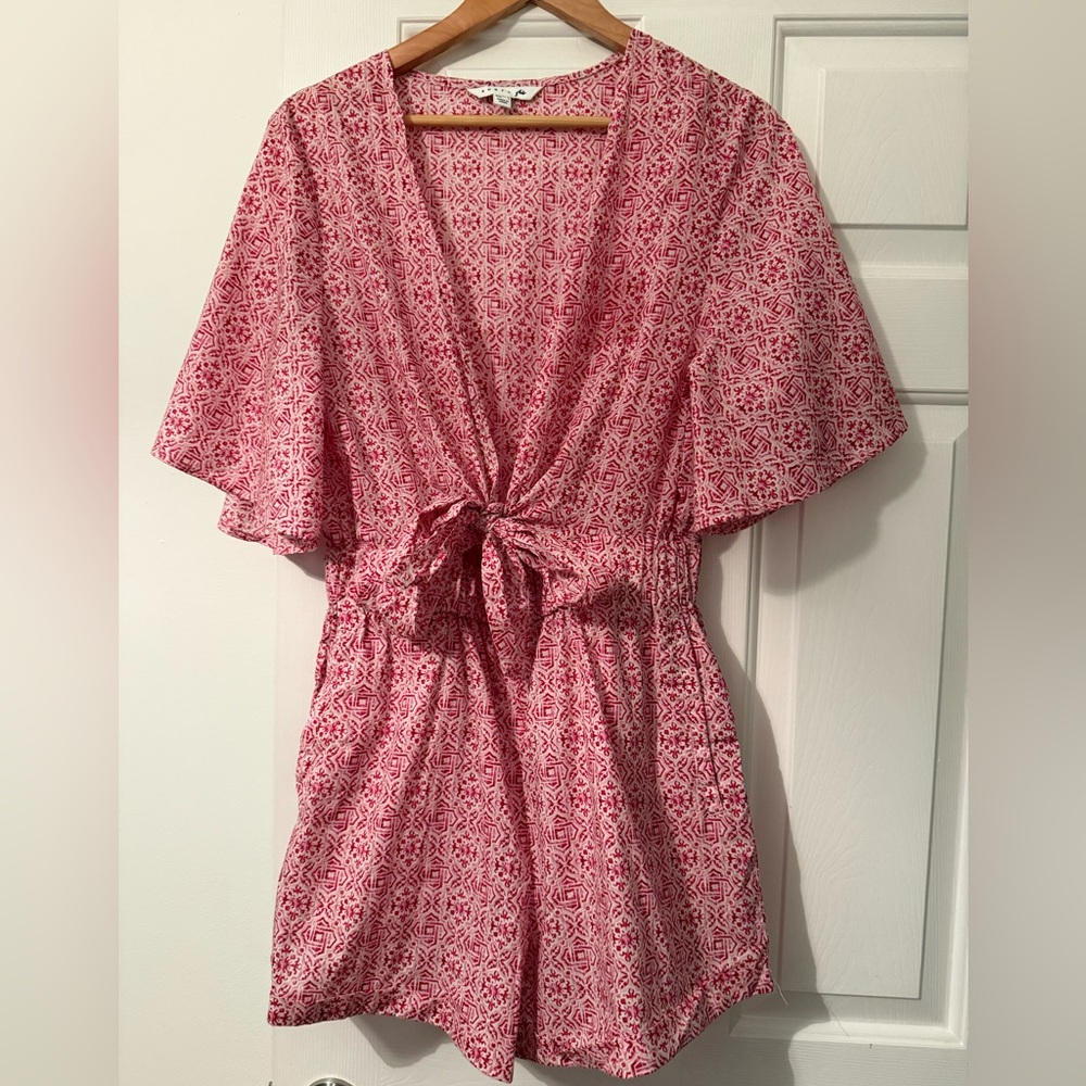 Rusty Pink and White Romper